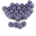 Venda quente Moda Colorido Pave Shamballa Bola De Discoteca Beads para Acessórios de Vestuário Tamanho 4mm-18mm, IB00126 Roxo